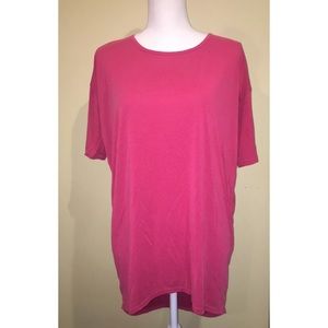 LuLaRoe Womens Irma Solid Red Short Sleeve XXS